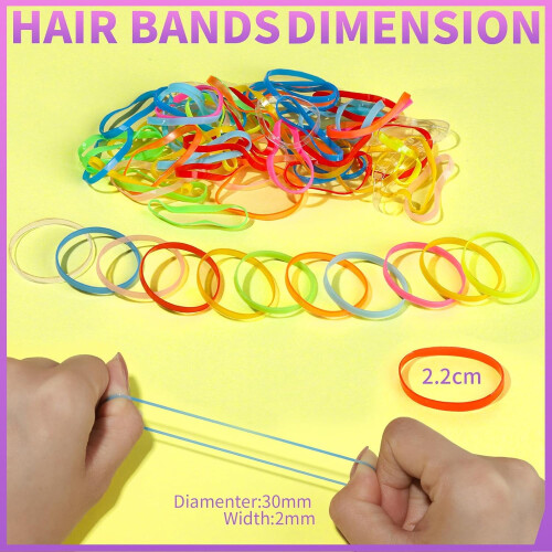 Elastici trasparenti per capelli, 2000 mini elastici per capelli, fermagli per capelli, elastici morbidi per capelli, larghezza 2 mm e lunghezza 30 mm 2