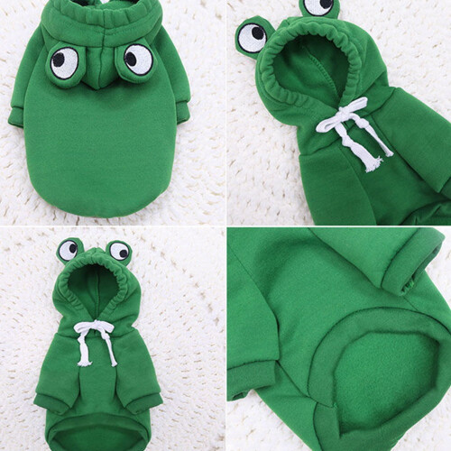 Sweat à capuche grenouille pour chiens - Pull chaud en coton et polyester, taille S 2