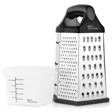 Joeji's Kitchen Cheese Grater with Container 6 Sided Hand Held Cheese Grater Box Zester Ideal for Grating Slicing Zesting and Shredding - Box Grater