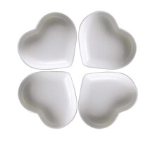 Super Cute Heart Sharpe Ceramic Sauce Dish,Mini Side Seasoning Dish,Condiment Dishes/Sushi Soy Dipping Bowl,Snack Serving Dishes,Love Porcelain Small