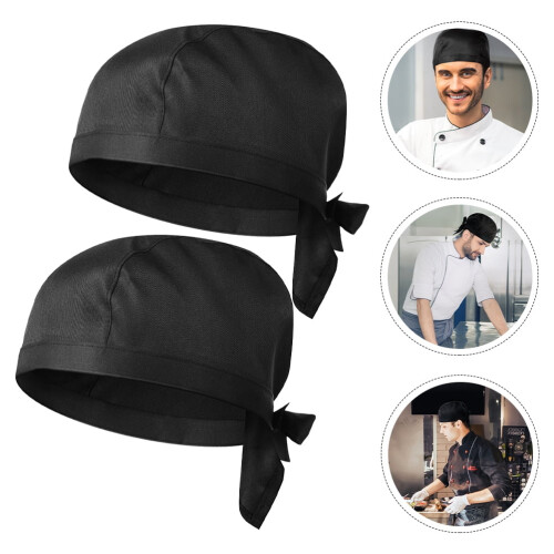 Black Chef Hats Kitchen Cooking Cap Restaurant Working Hats (Black) 2