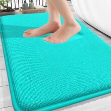 Thick Memory Foam Bath Mat30x20", Teal, Absorbent & Quick-Dry, Non-Slip, Machine Washable — Compatible with Standard Tub/Shower