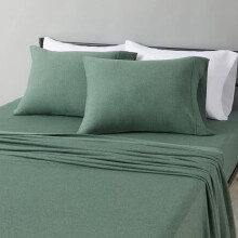 Set di lenzuola in jersey di cotone 100%, matrimoniale, verde oliva (mélange), tinta unita
