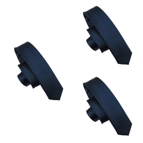3er-Pack Herren Freizeit Krawatten, einfarbig, schmal, mit Pfeilmuster (Marineblau) 2