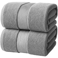 Luxury 600 GSM Bath Sheets (35x70") – 2-Pack, 100% Ring Spun Cotton, Charming Grey