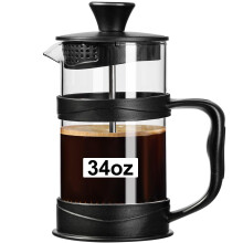 PARACITY Coffee Press Coffee Maker 1000 ml, Cafetiere 4 Cup, French Press with 3 Filters Screen, Coffee Pot 34oz, French Press Coffee Maker for