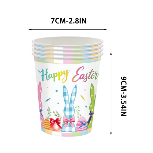 Easter Disposable Paper Cups White with Bunny and Egg 1