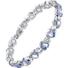 Magnetarmband für Damen aus Titanstahl mit Neodym-Magneten und funkelnden Kristallen – ein perfektes Schmuckgeschenk zu Weihnachten