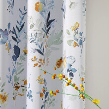 72-inch Floral Thermal Curtains, Light-Blocking Grommet Drapes (2 Panels), Yellow & Blue – Compatible with Standard Rods