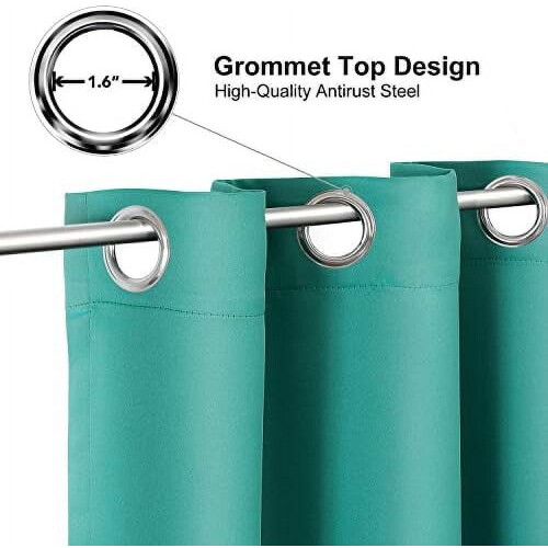 Grommet Blackout Curtains 42x63 in 2-Pack Teal 2