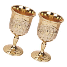 Conjunto de 2 cálices vintage em metal dourado