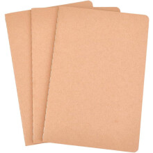 A5 reisnotitieboekje insteekvellen bruin, 3 stuks, 76 pagina's
