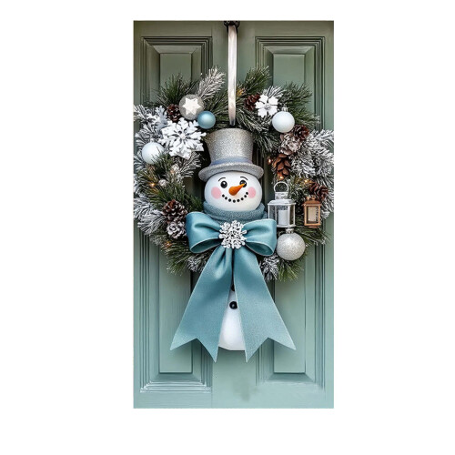Capa de porta natalina com design divertido, 35 x 71 polegadas 1