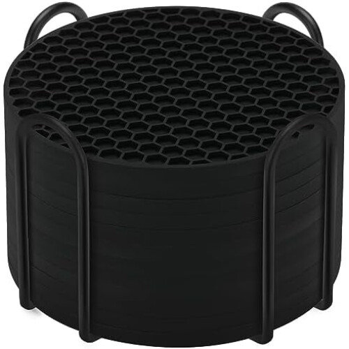 Silicone Coasters Set of 12 with Holder