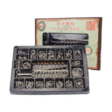 20-Piece Metal Wire Brain Teaser Puzzle Set with Pouch – IQ Test Disentanglement Rings & Interlocking Games, Party Trick & Logic Challenge,Silver