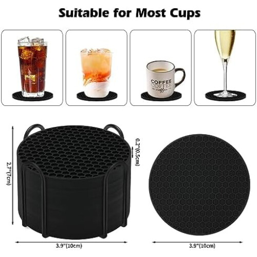 Silicone Coasters Set of 12 with Holder 2