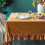 Velvet Rectangle Tablecloth 52x70 in with Ruffle 5