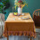 Velvet Rectangle Tablecloth 52x70 in with Ruffle 3