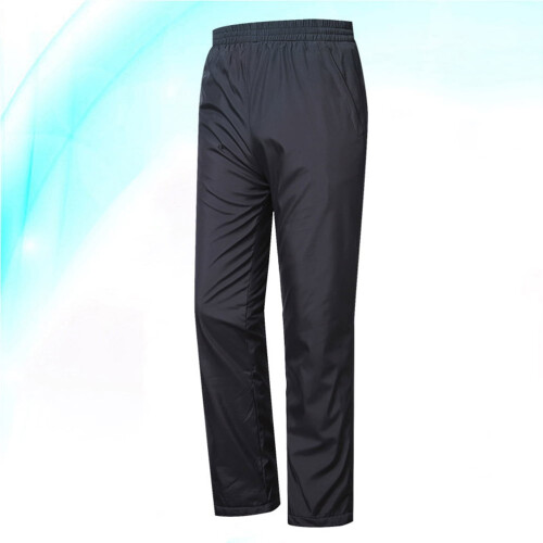 1Pack Snow Pants for Men Black Polyester Warm Windproof for Winter Use 2