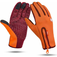Wasserdichte und winddichte Thermohandschuhe, Touchscreen-kompatibel, fleecegefüttert für Radfahren/Laufen/Skifahren, rutschfester Griff