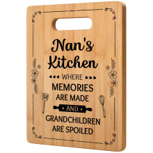 Nan Gifts from Grandchildren, Nan Birthday Gifts - Unique Handmade Bamboo Cutting Board, Christmas Mothers Day Gifts for Nan, Kitchen Gifts for Nan,