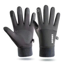 Winter-Fahrradhandschuhe mit Touchscreen – Wasserdichte und winddichte Thermohandschuhe zum Skifahren und Angeln mit rutschfestem Griff für