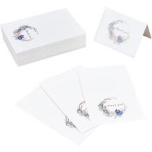 100 segnaposto floreali per matrimonio, 15x10 cm, pieghevoli, con la scritta "Grazie", compatibili con i segnaposto standard.