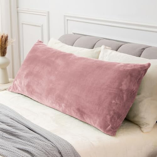 Husă de pernă din fleece super moale cu fermoar, 20x54