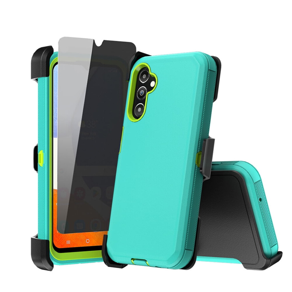 Xhy Moto G Play 2024 Case With Belt Clip, Privacy Screen Protector & Military-Grade Armor – + Green/Yellow 9170372919000