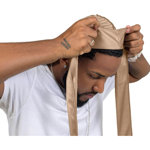 4 τεμάχια Silky Durags για άνδρες και γυναίκες 360Waves με καπέλο 1Wave, Silky Satin Durag Extra Long Tails 1
