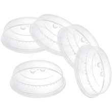 Tebery 5 Pack Microwave Cover For Food, Microwave Plate, Dish Covers, BPA Free Plastic, Transparent Lids, Stackable, Dishwasher Safe, 26 CM, Variety