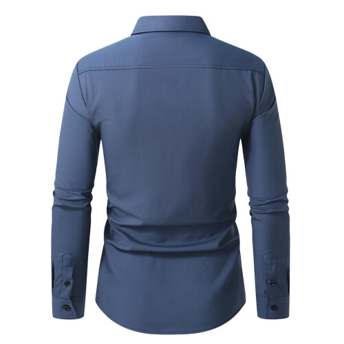 Solid Lapel Button Blouse Long Sleeve Business Wear 2