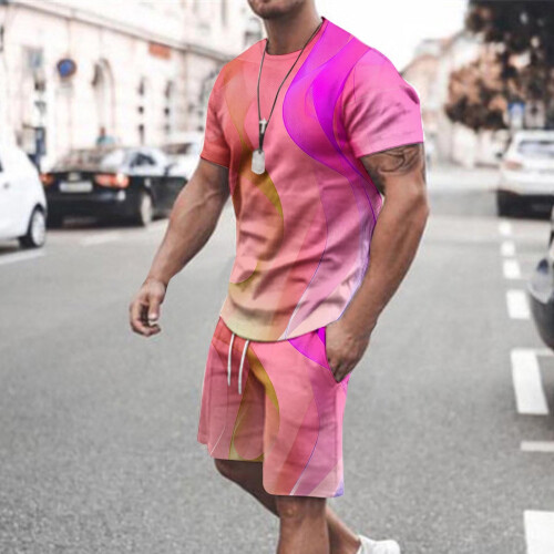 Φόρμες για άνδρες Σετ Joggers Casual T-shirt Καλοκαιρινό Αθλητικό Στρογγυλή Λαιμόκοψη 1