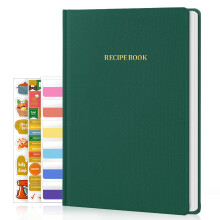 WEMATE Recipe Book to Write in Your Own Recipes, Hardcover Blank Recipe Books, 75 Recipes for Family to Organize Your Recipes, Cooking Gifts,6" x 8",