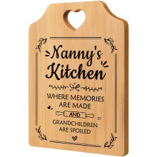 SECOGM Nanny Gifts, Nanny Birthday Gifts from Grandchildren, Birthday Gifts for Nanny, Unique Handmade Bamboo Chopping Board, Present for Nanny on