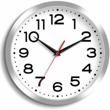 10" Silent Battery Wall Clock – Modern Analog Decorative Clock for Kitchen, Bathroom, Office, Bedroom (Silver)