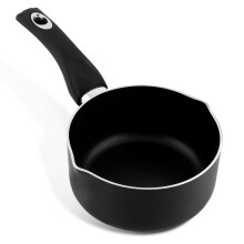 16cm Non-Stick Milk Pan with Soft Touch Handle, Double Pouring Spouts, 1.8L Capacity, Induction & All Hob Compatible, Dishwasher Safe, Premium 2.5mm