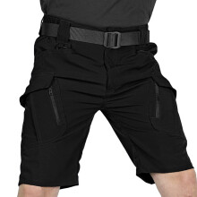 Cargo Shorts for Men Summer Solid Color Outdoors Multi-pocket Sport Shorts Pants,Black