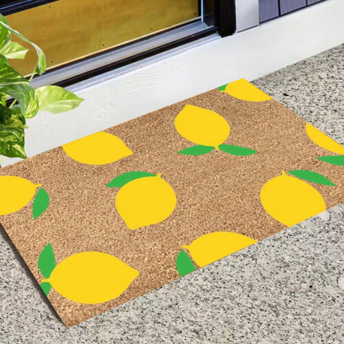 Πατάκι πόρτας σε χρώμα λεμονιού 16"x24", Καλοκαιρινό πατάκι καλωσορίσματος σε χρώμα 1