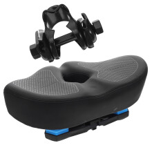 Șa de bicicletă pliabilă Tineasur, confortabilă, cu absorbție a șocurilor, din spumă PU neagră pentru acasă