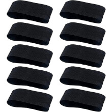 10 stuks zwarte voetbalarmbanden, elastische zwarte rouwarmbanden, sportarmbanden met lussluiting, zwarte armbanden voor voetbal en hardlopen