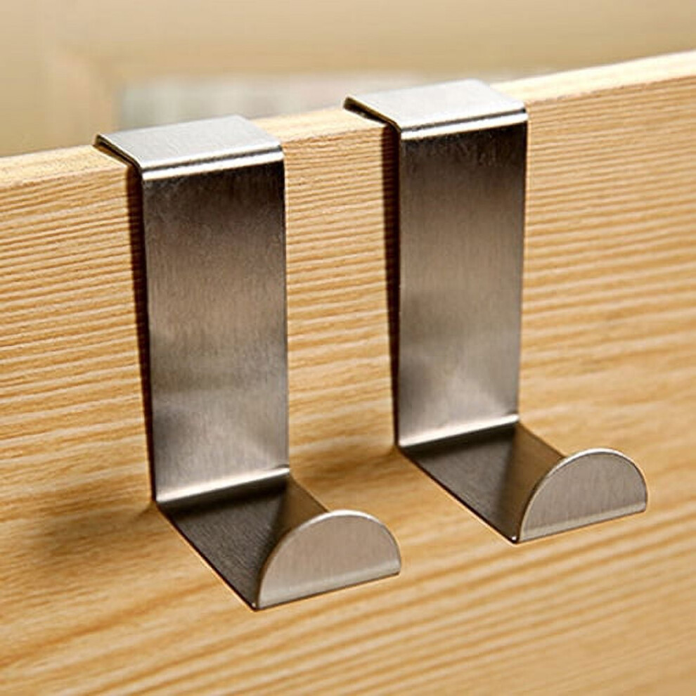 6Pcs Over The Door Hooks Stainless Steel Z Hooks Cupboard Hooks Wall Cabinet Hooks Z Shaped Hanging Hooks For Kitchen, Bathroom, Bedroom And Office 9165521417445