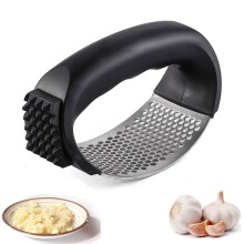 Stainless Steel Garlic Press Rocker with Peeler & Brush – Ergonomic, Easy-Clean Kitchen Gadget, Compatible with SouMaox