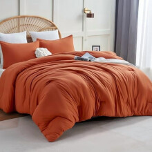Terracotta King Size Comforter Set 3-Piece Burnt Orange