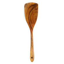 Espátula de madeira para cozinhar, espátula wok em madeira de teca e acácia, utensílio de cozinha estético e confortável de segurar, marrom1