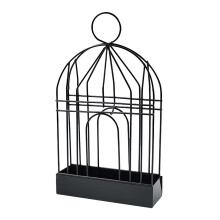 Suport portabil metalic pentru țânțari și arzător de tămâie, design de colivie suspendată pentru exterior/casă/grădină/birou (negru)