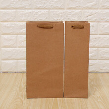 Sac à vin en papier brun OUNONA pour l'emballage, avec poignée solide et matériau de qualité supérieure, 17 x 9 x 35 cm