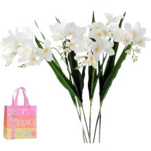 Kunstige blomster av imitert fresia 65 cm 6 stk