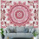 Rosa Boho Mandala-teppe 102x76 cm 4