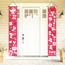 Pancarta decorativa para el Día de San Valentín para interiores/exteriores, puerta principal y fiestas – Compatible con la temática de San